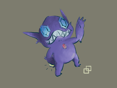 Sableye character design digital painting geek illustration nintendo painting pokemon videogame