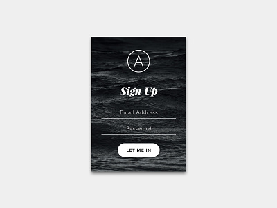 DailyUI - 001 Sign Up button circle dailyui form logo modal playfair signup ui waves
