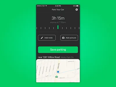 iOS Car Finder App app car finder design ios minimalistic mockup modern screenshot simple simplistic sketch timer