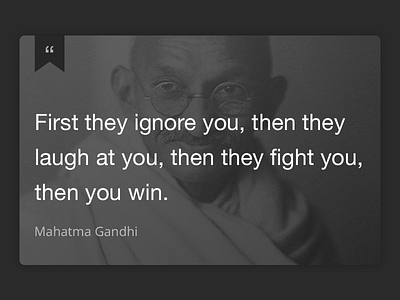 Quote Card dark design gandhi mockup quote ui