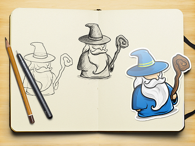 Game character character drawing game sketch sticker wizard