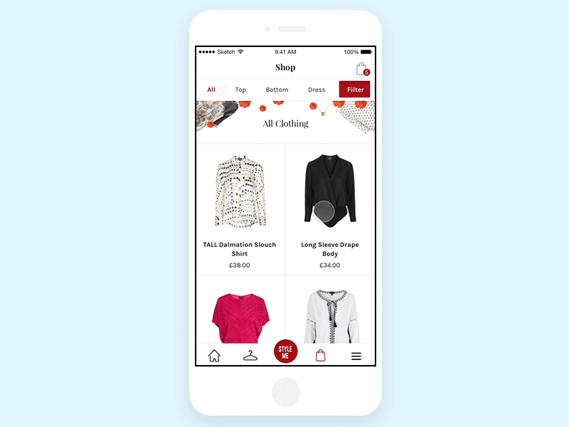 Shop for Glamoutfit animation gif principle ui