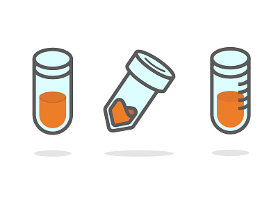 Test tube 2d 3d design flat icon illustration illustrator science shape test tube vector