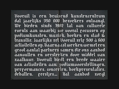 vooruit typeface specimen blackletter contemporany design modern specimen typo typography