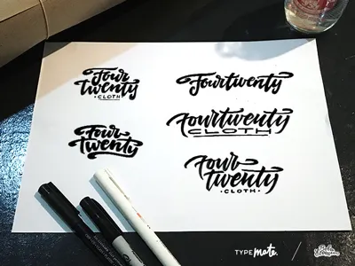 FourTwenty Cloth sketches 420 apparel calligraphy cloth fourtwenty handwritten lettering logo sketch typemate typography weed