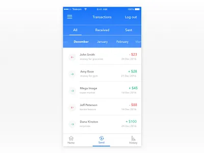 Transactions History - Internet banking bank financial history internet banking mobile reports stats transactions ui