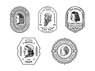 Faces Of The Church (Badges) badge face icon illustrations