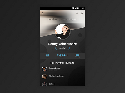 DailyUI #006 - User Profile 006 app daily music profile ui user user profile