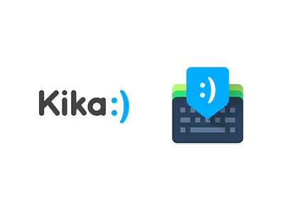 Kika Logo Concept blue brand color happy icon keyboard kika logo smile vi vis