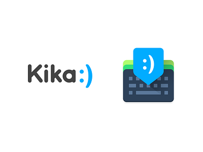 Kika Logo Concept blue brand color happy icon keyboard kika logo smile vi vis