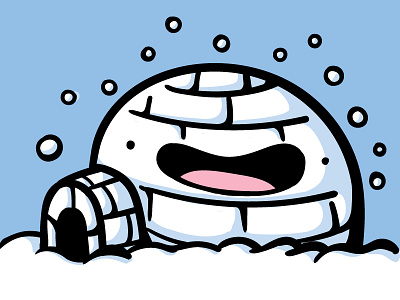 Igloo Dood chilly christmas cold holiday ice icy igloo illustration kawaii snow vector winter