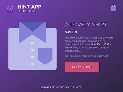 Hint App Demo Site app app design colorful demo site ecommerce shopify ui ux web web design