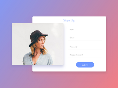 DailyUI #001—Sign Up card challenge form ui