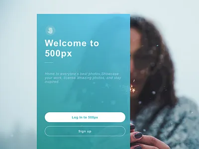 Login page 500px app iphone login ui
