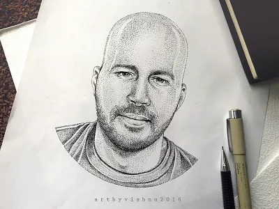 Pointillism art artbyvishnu banglore colour digital illustration india instaart mallu pencil sunday sundayfunday