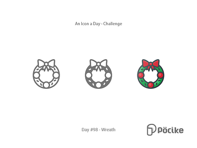 Icon Challenge Day 98 Wreath christmas flat free icons glyph icon line material solid wreath xmass