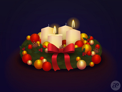 A second light christmas digital illustration vector