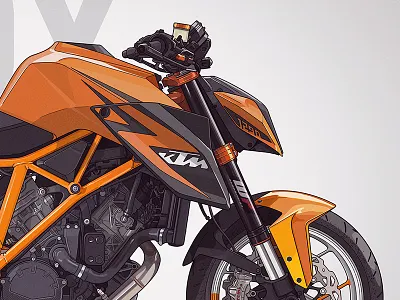 Ktm 1290 Super Duke R bike illustration ktm ktm1290 motorcycle photoshop superduke