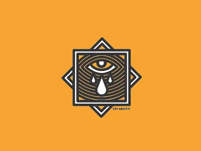 Cry About It drop eye line out studio there vector work yellow