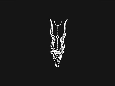 Old No.51 hand drawn horns illustration linework no eyes occult