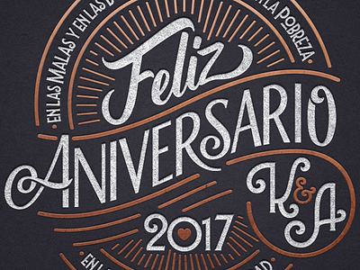 Feliz Aniversario aniversario anniversary badge feliz happy lettering monogram monoline typography vintage
