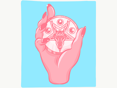 dark moon compact baphomet compact hand magical girl occult sailor moon