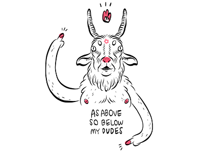 as above, so below adobe draw baphomet character design flame occult procreate