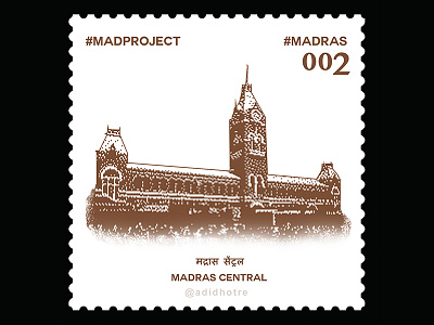 Madras 02 adidhotre chennai madproject madras pet project pointillism post stamp