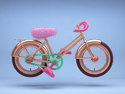 Joy Ride 3d bicycle c4d illustration joy plastic ride slippers