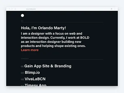 Marty V2.0 minimal simple site swiss ui ux