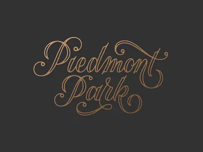 Piedmont Park black gold ligature monoline park piedmont script type typography
