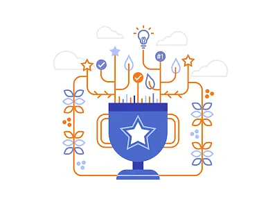 Crushin' Goalz clouds flat goal growing growth illustration line plants success trophy winner