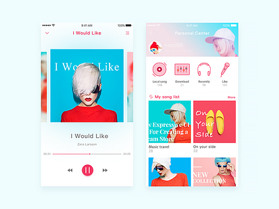 Music player interface music