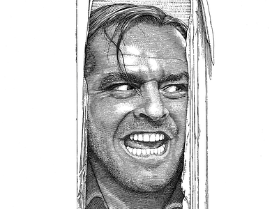 The Shining line art pen ink portrait