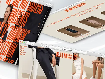We Are Not Sisters online store clean fashion minimal mobile normcore screendesign typography website