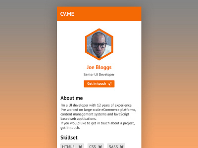 006 User Profile 006 dailyui profile user