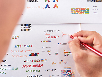 Assembly assembly branding build collaboration focus lab identity logo design logotype shapes