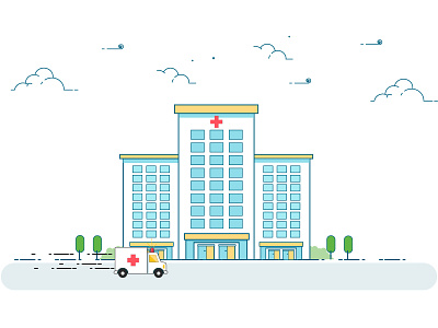 Hospital! building health care hospital patient people time treatment van vehicle