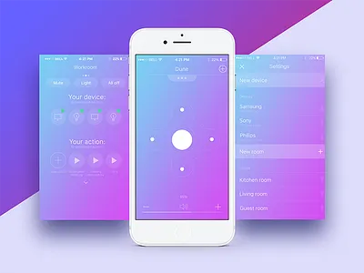 Smart Home Concept app design home landscape mobile navigation remote smart home tv tv remote ui ux