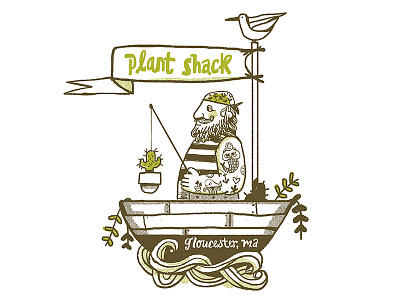 Plant Shack handrawn illustration type