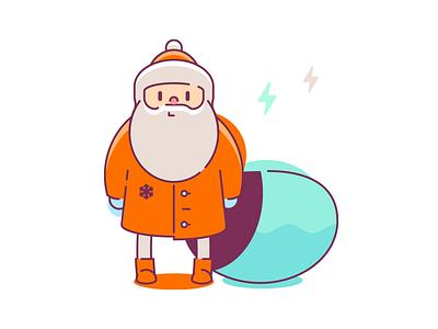 Santa character christmas color gift icon illustration santa