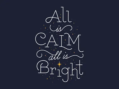 Christmas Card calm christmas illustration lettering night sky star vector