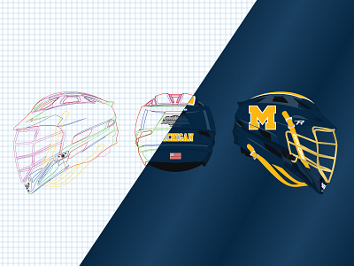Cascade R Helmet helmet lacrosse maize navy template