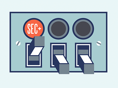 First IT Certifications - Why to start with Security+ flat illustration light switch switch