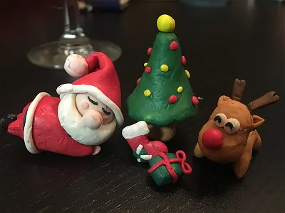 Santa and his friends christmas gift holiday modelingclay plastalina