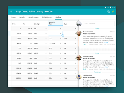 Data Entry android data data entry feed grid material design mobile social table tabular data ui