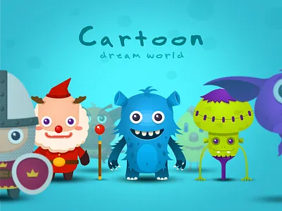 Practice cartoon flat illustration image monster practice small