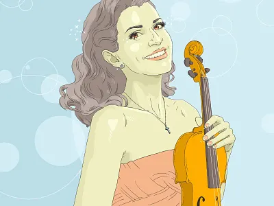 Portrait Illustration Concept digital drawing illustration music muted portrait woman