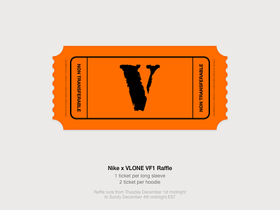 Vlone Ticket asap nike orange streetwear ticket vlone