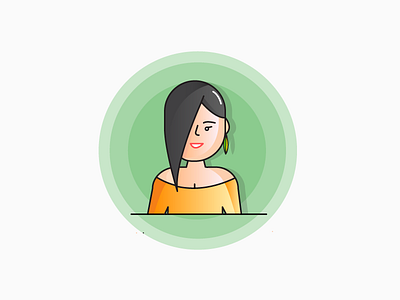 Cute girl beautiful cute design femine girl girly icon illustration indian